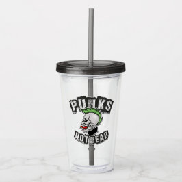 Punks Not Dead Skull Mohawk Punk Rock Rocker Acryltrinkbecher