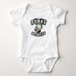 Punks Not Dead Skull Mohawk Punk Rock Rocker Baby Strampler
