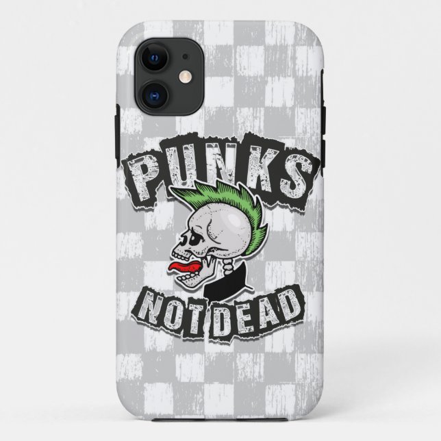 Punks Not Dead Skull Mohawk Punk Rock Rocker Case-Mate iPhone Hülle (Rückseite)
