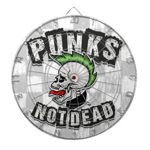 Punks Not Dead Skull Mohawk Punk Rock Rocker Dartscheibe