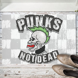 Punks Not Dead Skull Mohawk Punk Rock Rocker Fußmatte