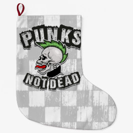 Punks Not Dead Skull Mohawk Punk Rock Rocker Großer Weihnachtsstrumpf