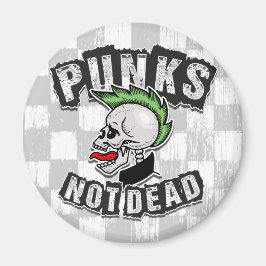 Punks Not Dead Skull Mohawk Punk Rock Rocker Magnet