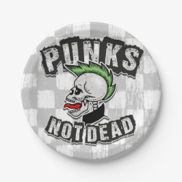Punks Not Dead Skull Mohawk Punk Rock Rocker Pappteller
