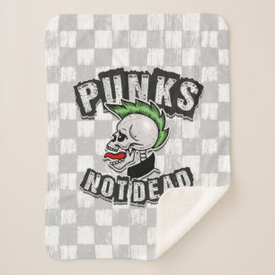 Punks Not Dead Skull Mohawk Punk Rock Rocker Sherpadecke
