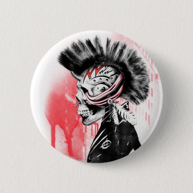 Punkschädel Button (Vorderseite)
