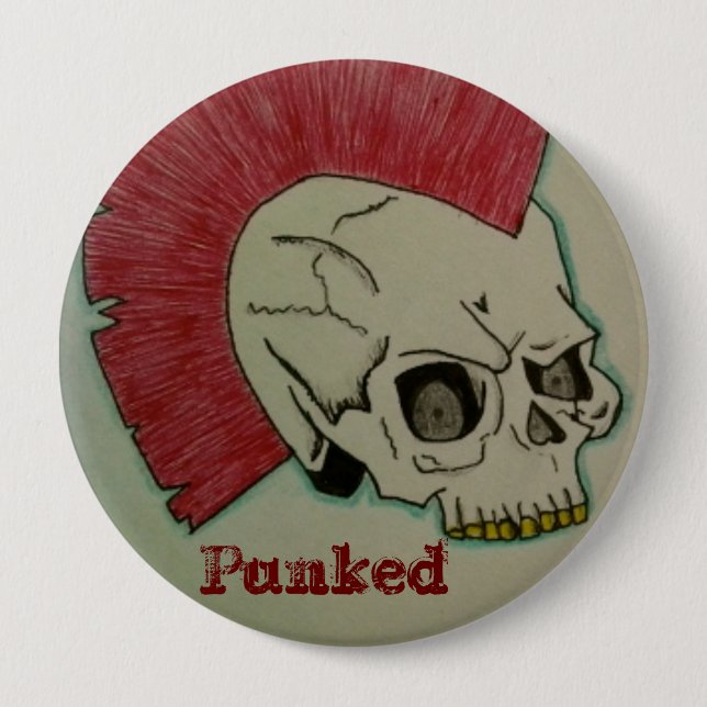 Punkschädel Button (Vorderseite)