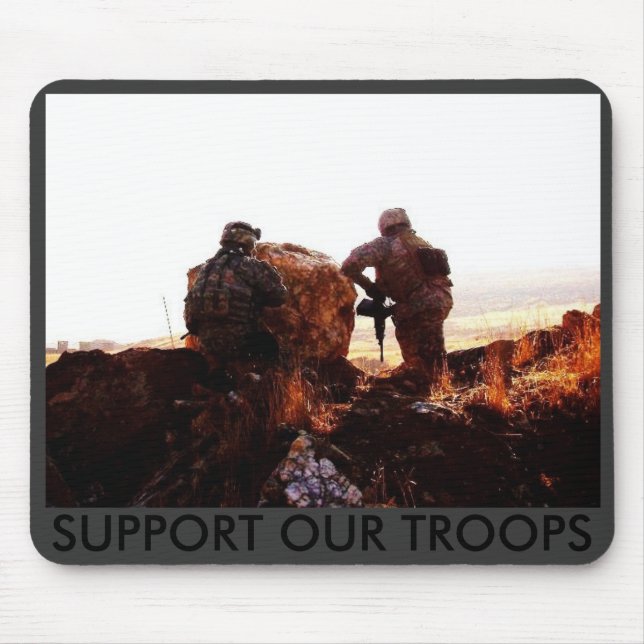 Punkt &amp; Gewehr (4), STÜTZEN UNSERE TRUPPEN Mousepad (Vorne)