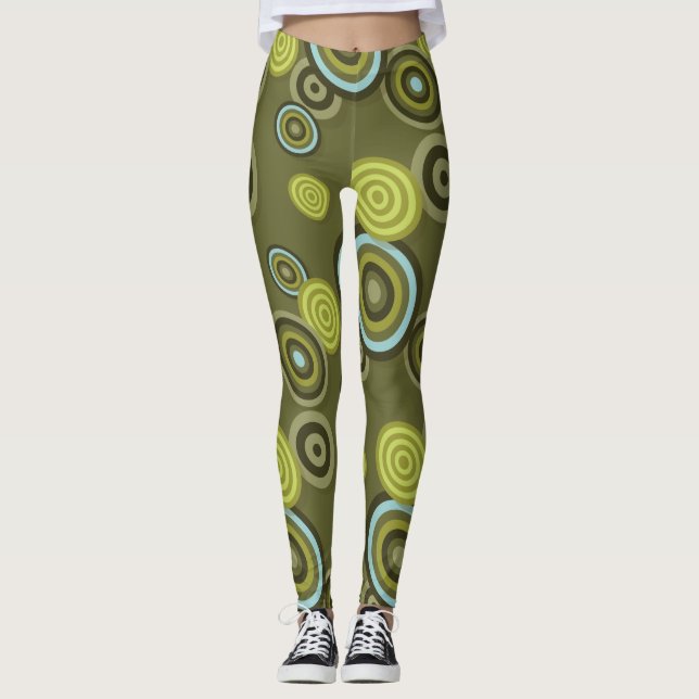 Punkt Blume bringen Leggings ins Grün (Vorderseite)