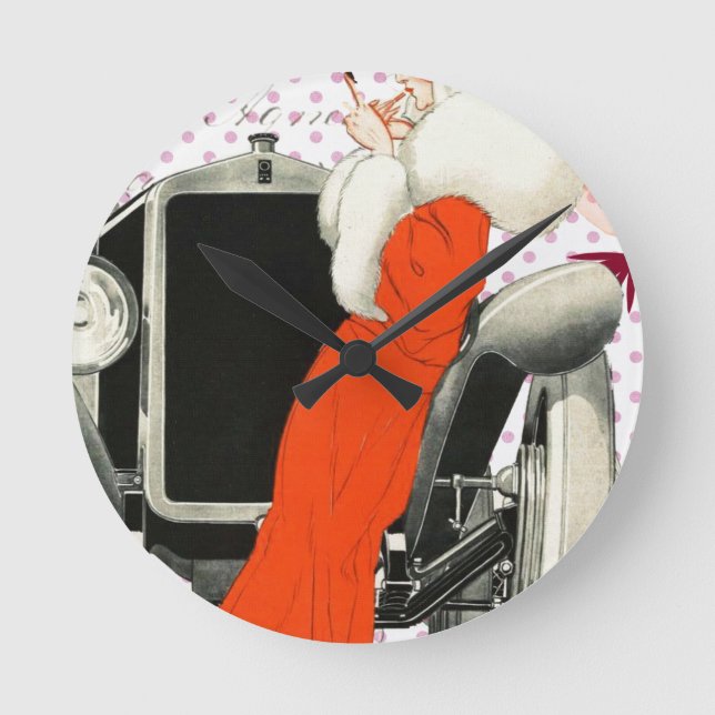 Punkt flapper runde wanduhr (Vorderseite)