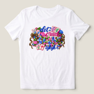 Punkt Knall Bam Lustiges Mahjong Pink Blau Chinois Tri-Blend Shirt