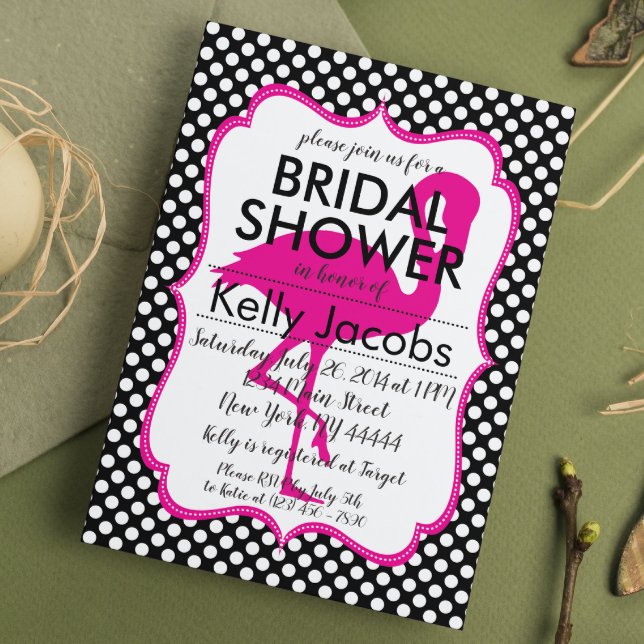 Punkt Pink Flamingo Bridal Dusche Einladung (Von Creator hochgeladen)