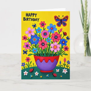 Punkt-Punkt-Freudige-Blumen-Karte Karte