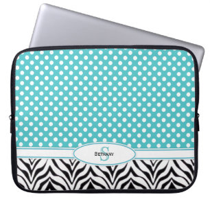 Punkt u. Zebra: Monogramm-Laptop-Hülse Laptopschutzhülle