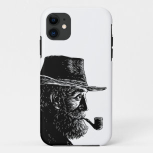 Punkt- und Linienporträt: Weiser alter Mann, der P Case-Mate iPhone Hülle