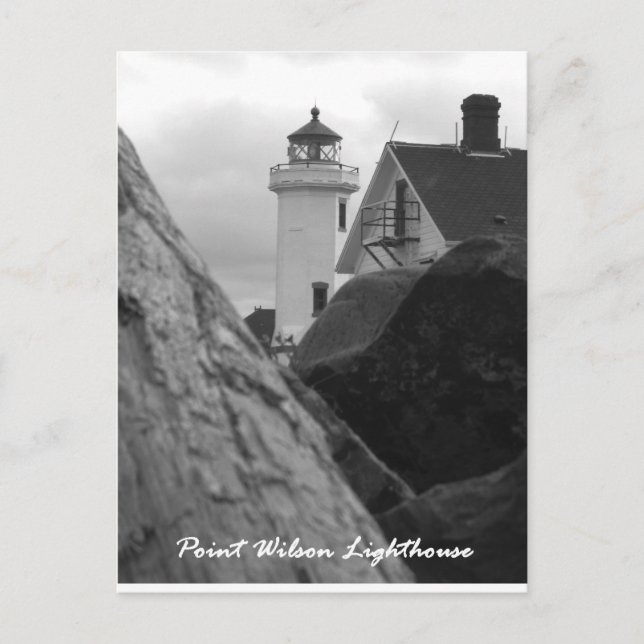 Punkt-Wilson-Leuchtturm, Hafen Townsend, Oregon Postkarte (Vorderseite)