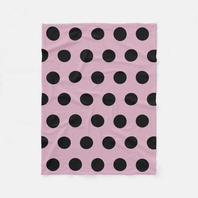 Pünktchen-Fliesblanke (Rosa & Schwarz) Fleecedecke (Vorderseite)