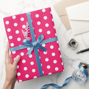Pünktchen-Geschenkpapier Weiß und Hellrosa Geschenkpapier