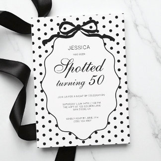 Pünktchen-Schleife zum 50. Geburtstag Einladung