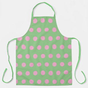 Pünktchen-Schürze (Salbei-Grün & Pastell-Pink) Schürze