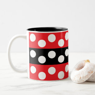 Pünktchen-Streifen-Muster Zweifarbige Tasse
