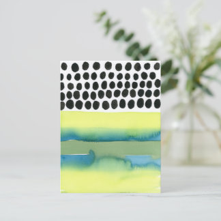 Punkte Abstrakte Aquarell Geometrische Postkarte