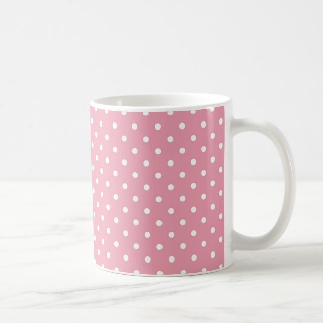 Punkte auf rosa Muster Kaffeetasse (Rechts)