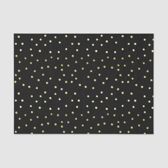 Punkte aus Gold und Black Confetti - Papiertücher Seidenpapier (Vorderseite)