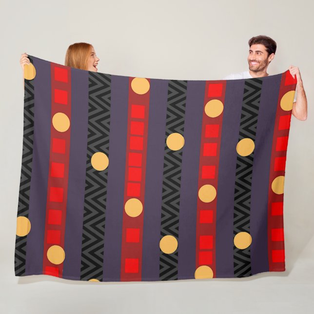 Punkte Bänder Chevron Lila  Fleecedecke (Beispiel)