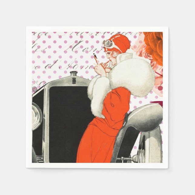 Punkte Flapper Papierserviette (Vorderseite)