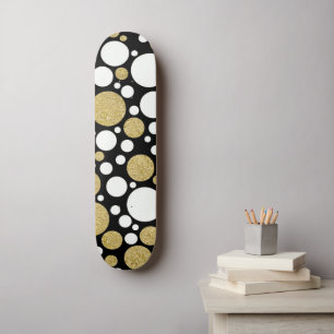 Punkte Gold Muster Skateboard