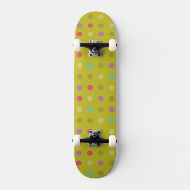 Punkte-Hintergrundmuster Skateboard (Vorderseite)