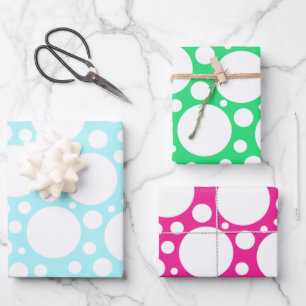 Punkte in 3 Farben Geschenkpapierbögen Geschenkpapier Set