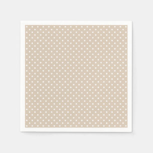 Punkte in Beige und Weiß - Babyparty Serviette