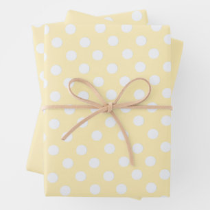 Punkte in Buttergelb Geschenkpapier Set