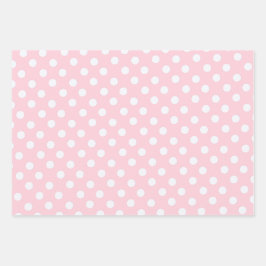 Punkte in Pastellrosa Geschenkpapier Set