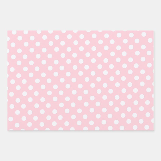 Punkte in Pastellrosa Geschenkpapier Set (Vorderseite)