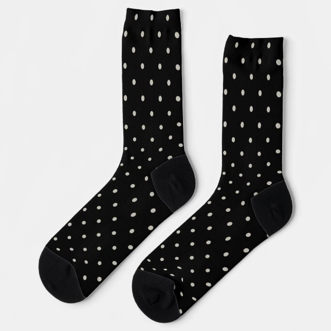 Punkte-Klassiker-Muster Punktmuster monochrom Socken (Linkes Detail)