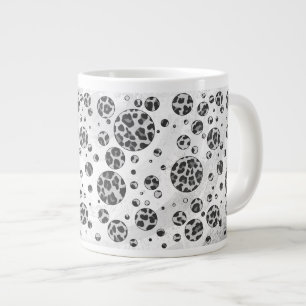 Punkte-Leopard Schwarz-Weiß-Design Jumbo-Tasse