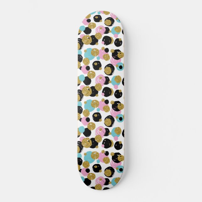Punkte-Muster 10 Skateboard (Vorderseite)