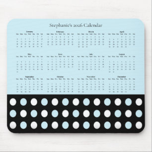 Punkte-Muster – Kalender 2026 Mousepad