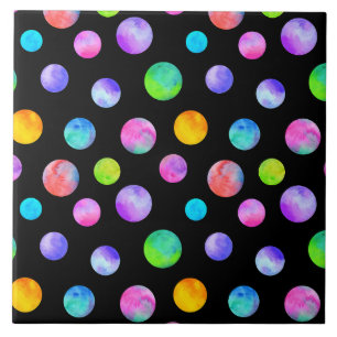 Punkte-Muster mehrfarbig Aquarell Fliese