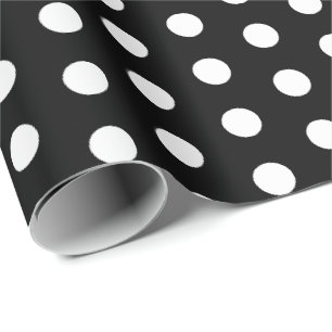 Punkte Muster peppig Schwarz Weiß Geschenkpapier