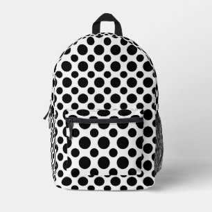 Punkte-Muster Schwarz Weiß Bedruckter Rucksack