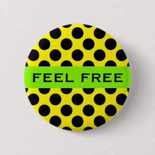 Punkte nahtloses Muster schwarz + Ihr Rücken Button