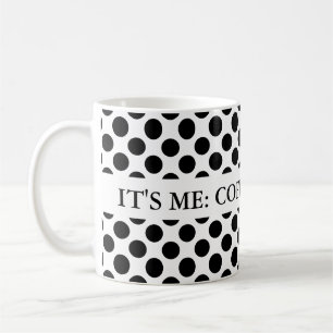Punkte nahtloses Muster schwarz + Ihr Rücken Kaffeetasse