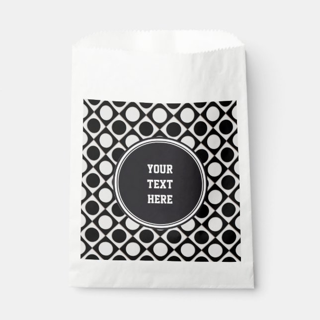 Punkte & Quadrate / Schwarz-weiß + Ihre Ideen Geschenktütchen (Vorderseite)