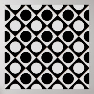 Punkte & Quadrate / Schwarz-weiß + Ihre Ideen Poster