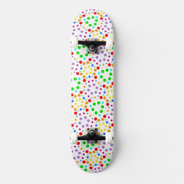 Punkte Rainbow Skateboard (Vorderseite)
