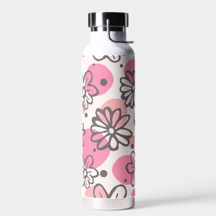 Punkte und Blumenmuster Trinkflasche